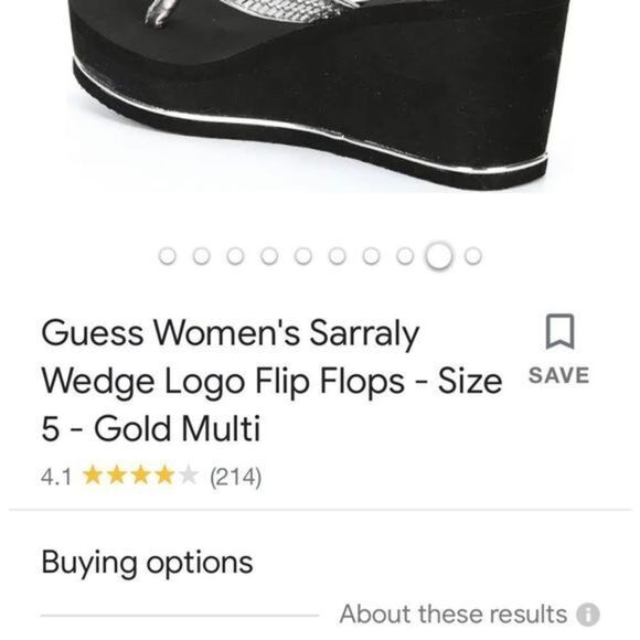 Like NEW! Size 10 Guess black platform wedge sandals flip flops - Picture 4 of 4